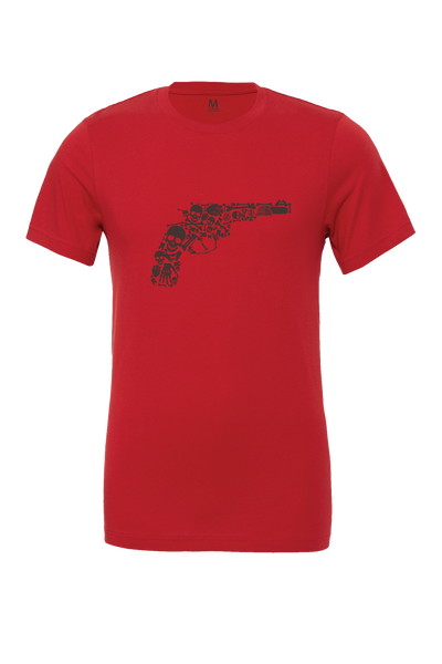 Skull Gun Design T-Shirt Short Sleeve